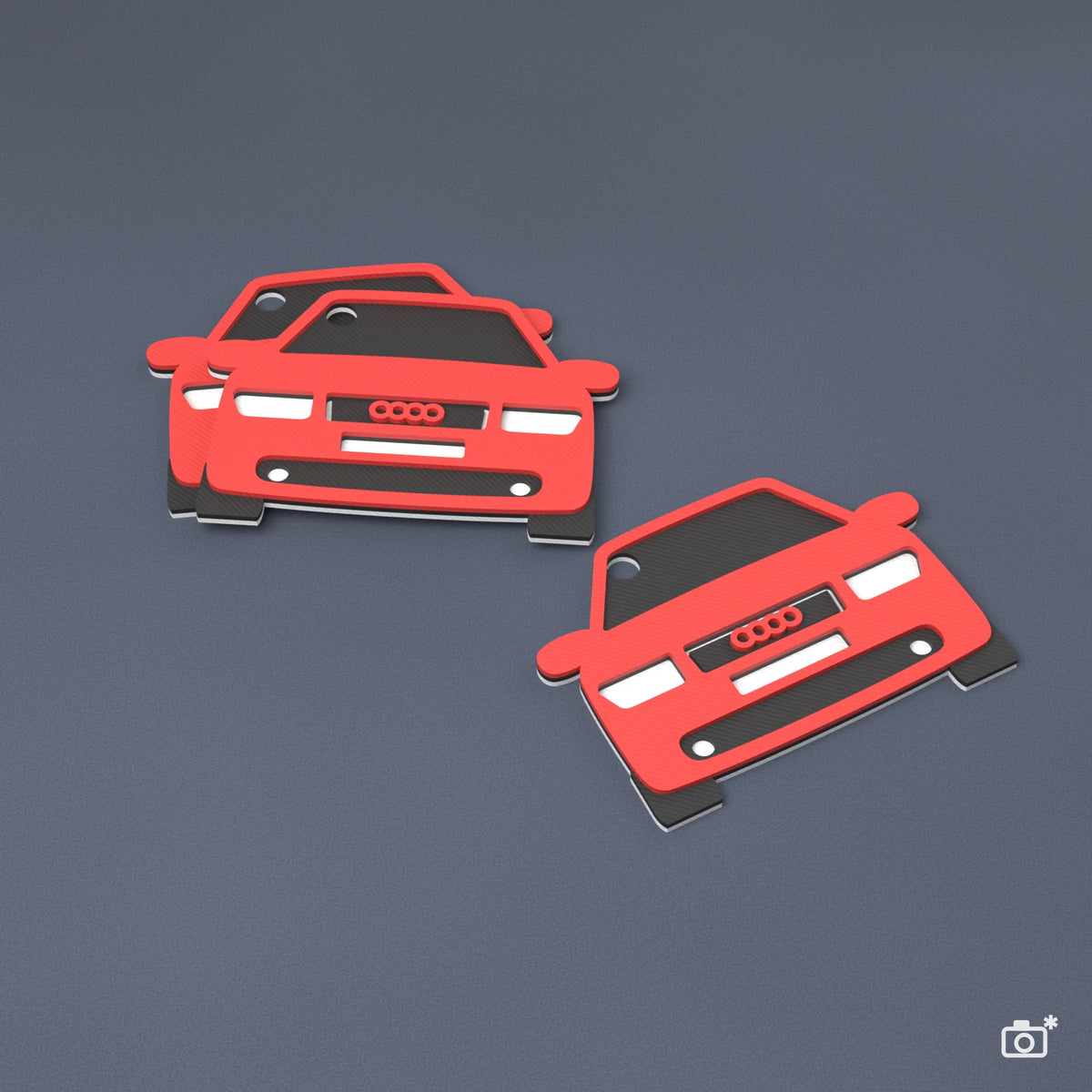 Kľúčenka na mieru Audi A3 8L, farba červená (ilustračná fotka)