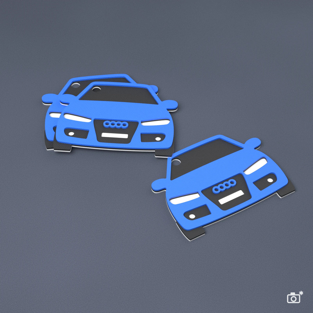 Kľúčenka na mieru Audi A3 8P, farba tmavomodrá (ilustračná fotka)