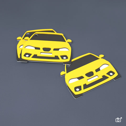 Kľúčenka na mieru Seat Ibiza 6L FR, farba žltá (ilustračná fotka)