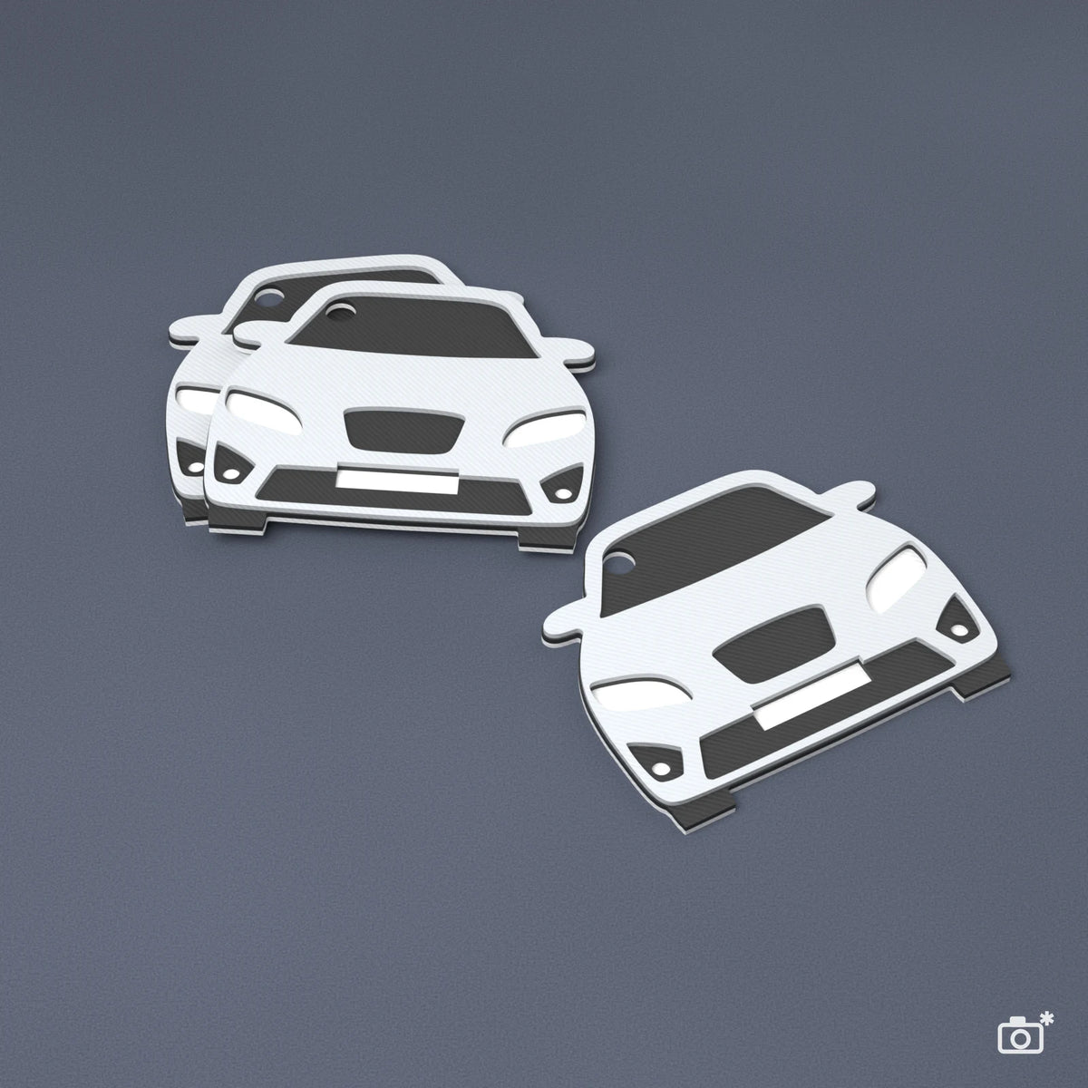 Kľúčenka na mieru Seat Leon 1P FR, farba strieborná (ilustračná fotka)