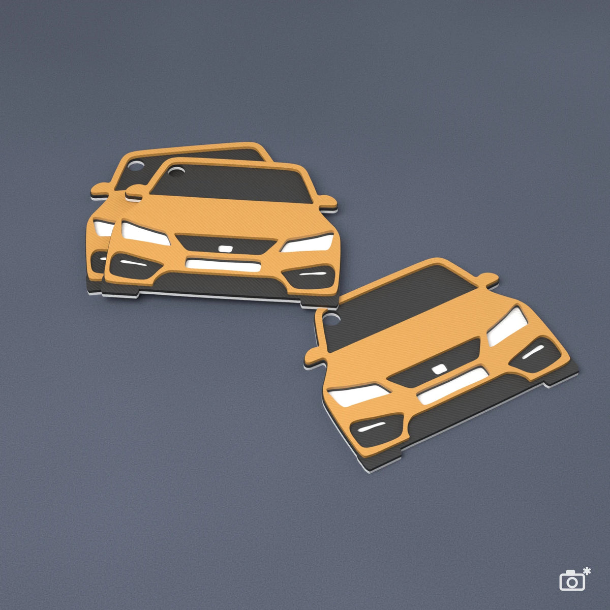 Kľúčenka na mieru Seat Leon 5F FR, farba zlatá (ilustračná fotka)