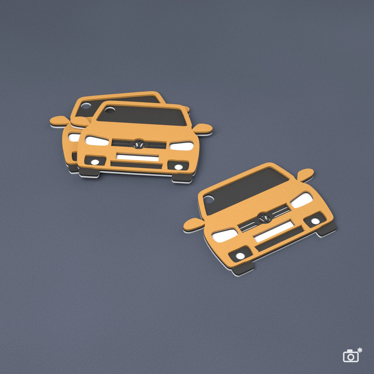 Kľúčenka na mieru VW Golf IV, farba zlatá (ilustračná fotka)